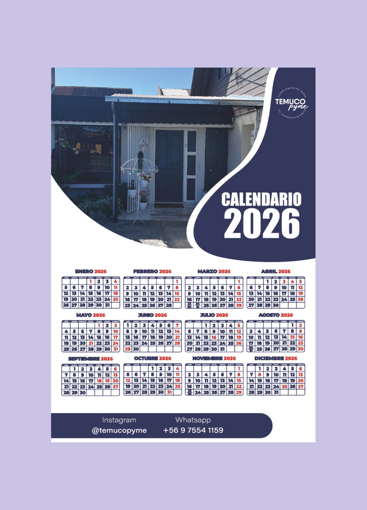 Calendario pliego